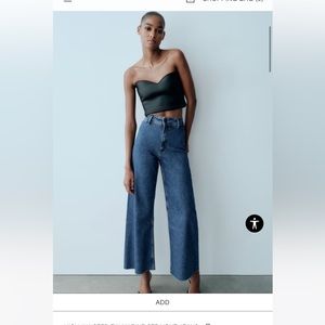 Zara High Waisted Marine Jeans-brand new